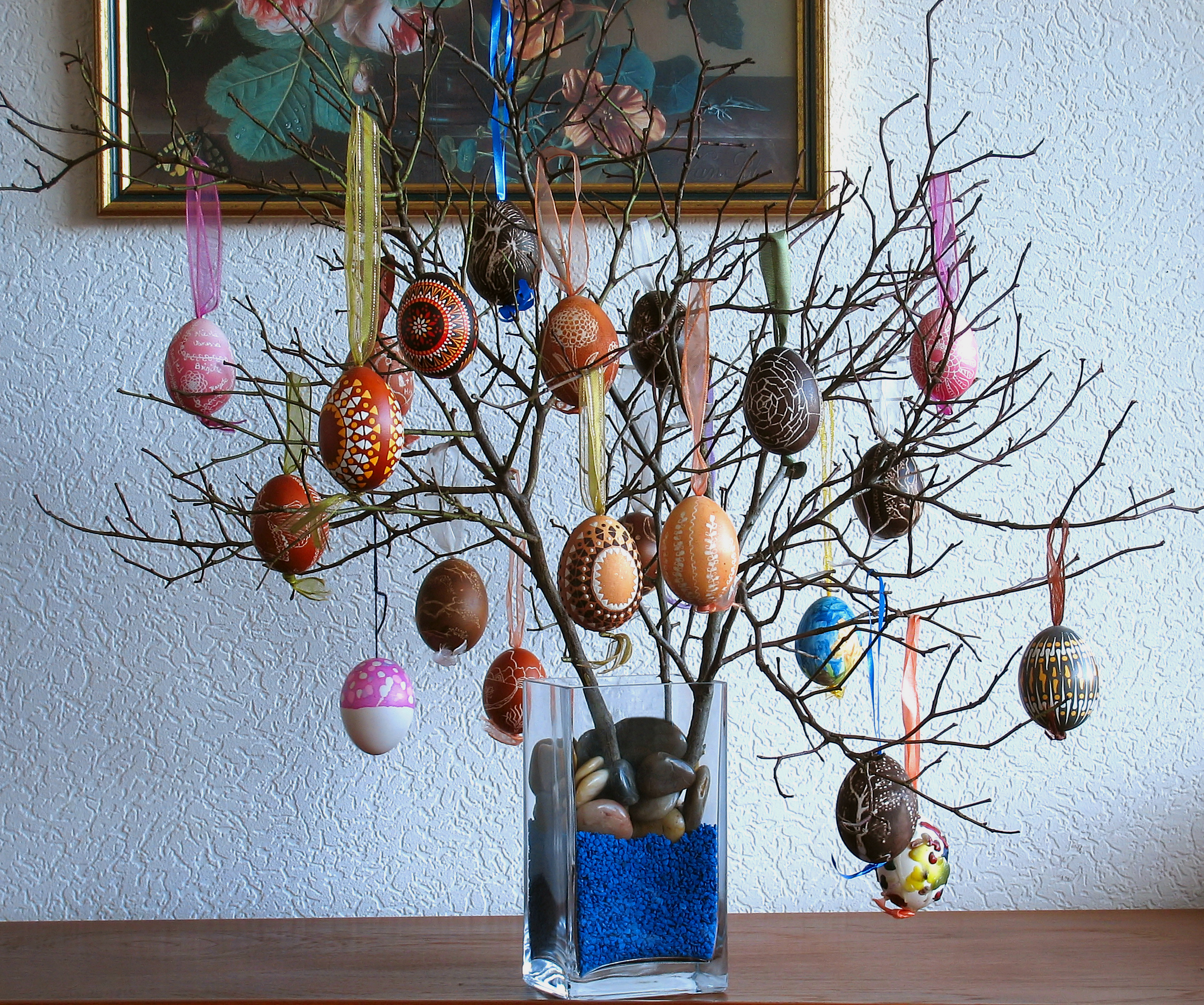 Plastic Easter Eggs Hanging On Trees Living With Germs